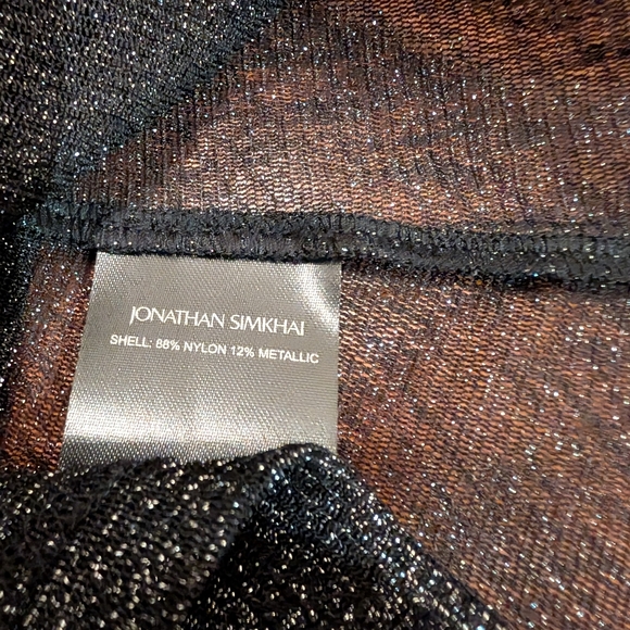 Jonathan Simkhai sheer black metallic top, size M - Picture 6 of 9
